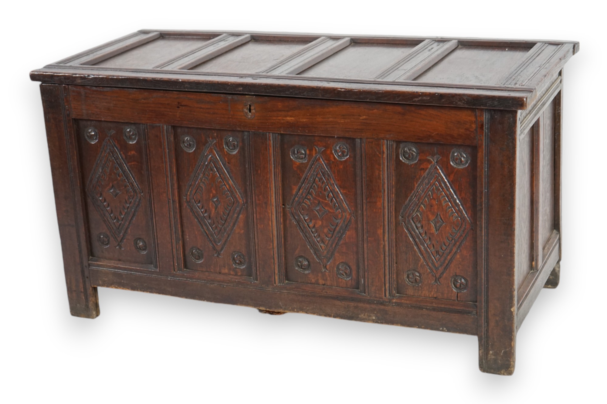 A 17th century oak coffer